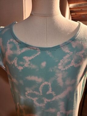 Epic Threads Girls Aqua and Pink Tie-Dye Scoop Neck Dress